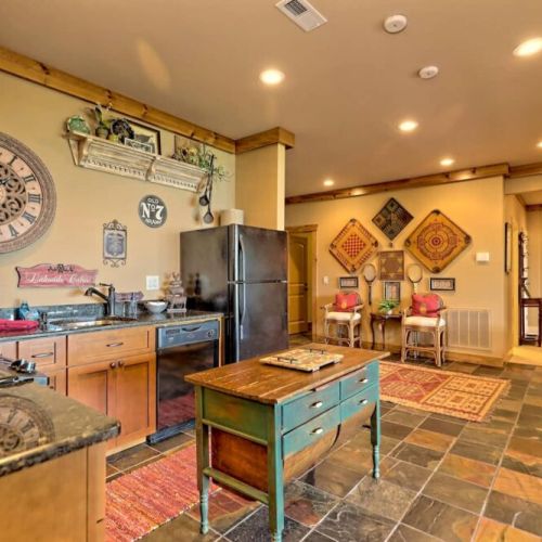 terrace level kitchen area