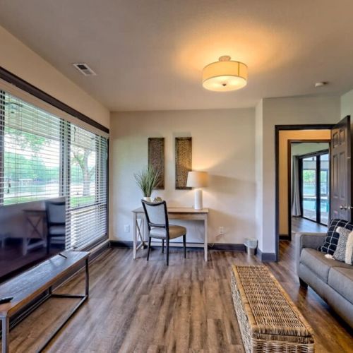 Office with pull out couch.