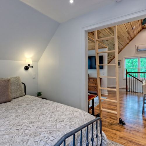 Looking out from bedroom.