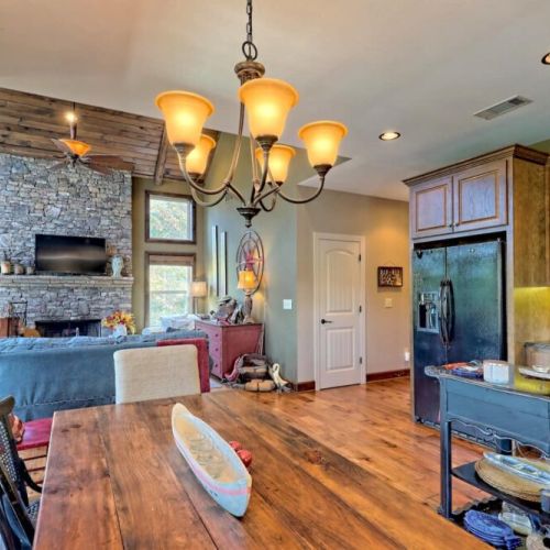 Open dining and living space