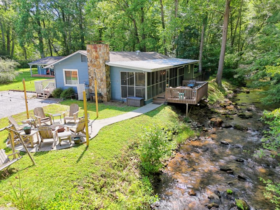 Aerial of back of home.