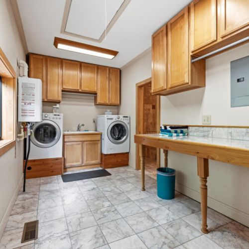 Laundry room off the master bathroom and living area.