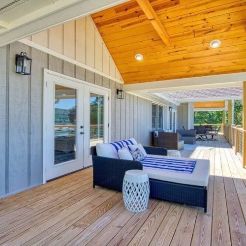 An oversize chaise for the lounging area on the deck.