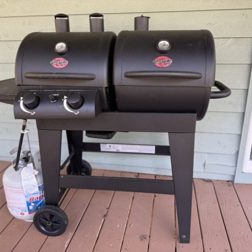 Charcoal or gas grill.