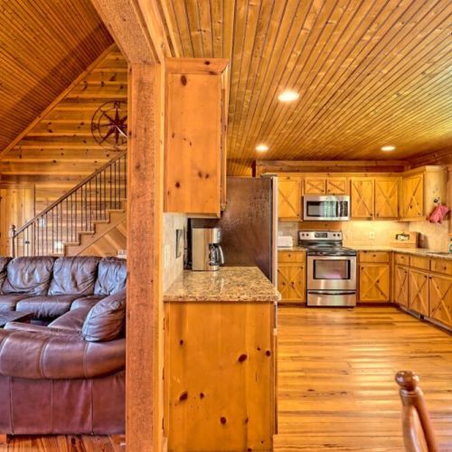 Lots of countertop space in the kitchen and everything you would need...so come see us up in the mountains!