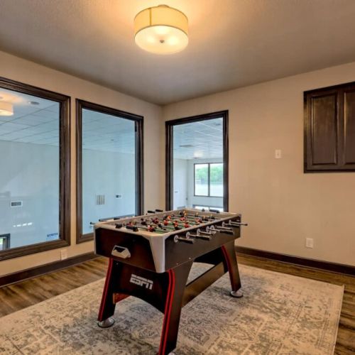 Upstairs living room foosball area