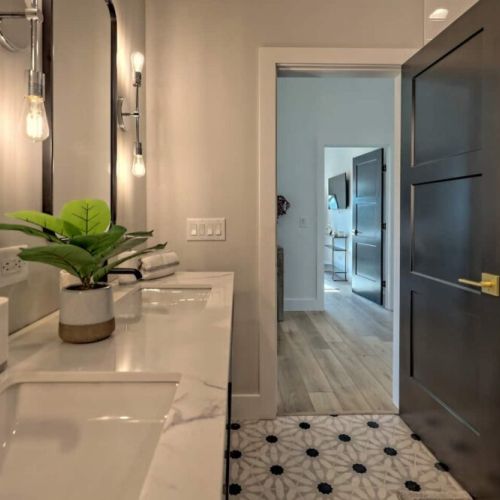 Entry into guest bathroom