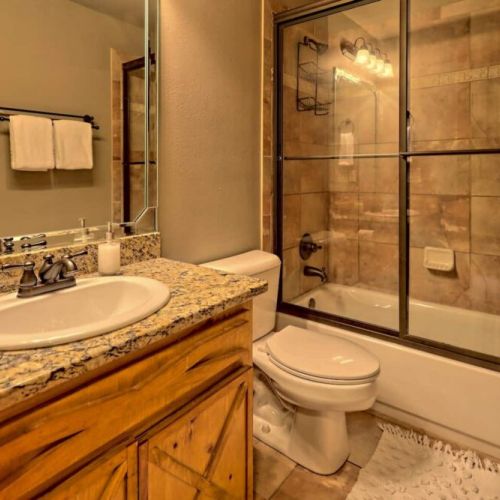 Upstairs Bathroom with large soaker tub / shower.