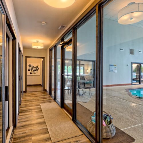 Hallway entrances to bedrooms.