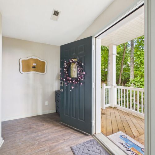 Front door entrance to lower level