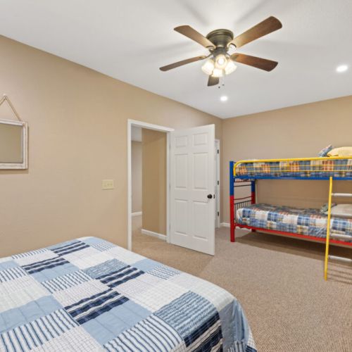 Queen bed and bunkbeds!