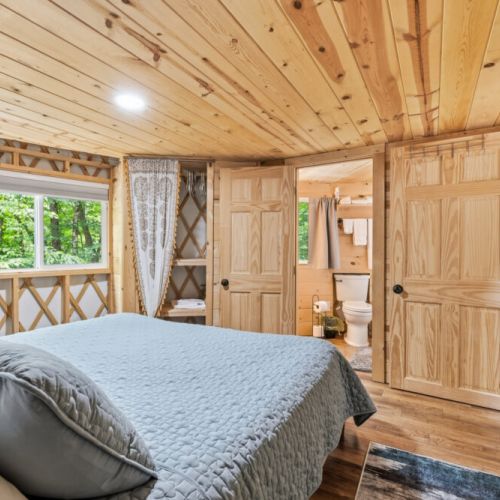 Bedroom with king bed.
