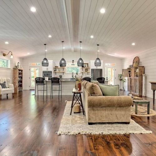 Open concept living, dining, kitchen area