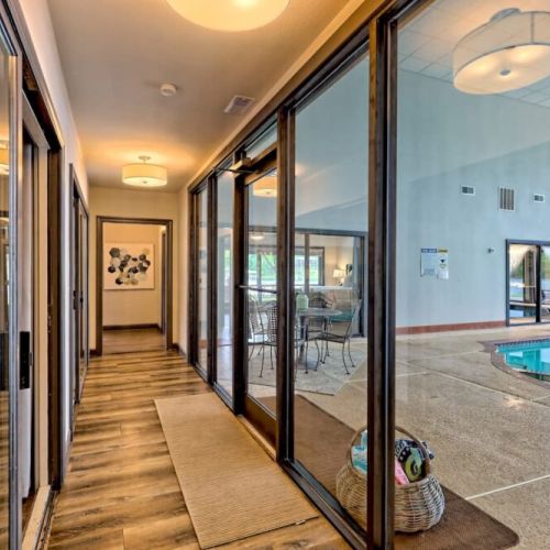 Hallway entrances to bedrooms.