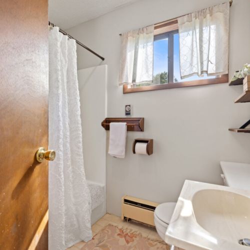 Ensuite bathroom with shower & tub.