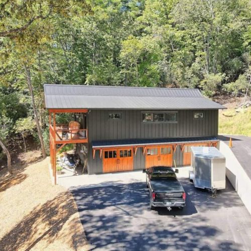 Side view with parking below