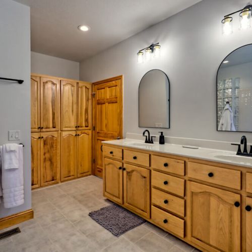 Double vanity.