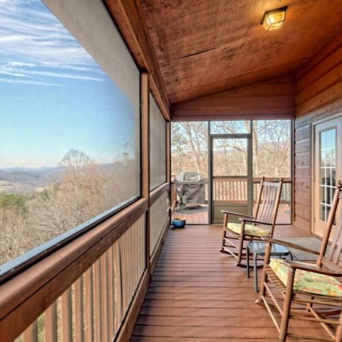 Sit and rock with your morning coffee and watch the wildlife with a view from your screen porch