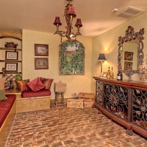 wine cellar lounge area