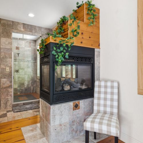 Master fireplace.