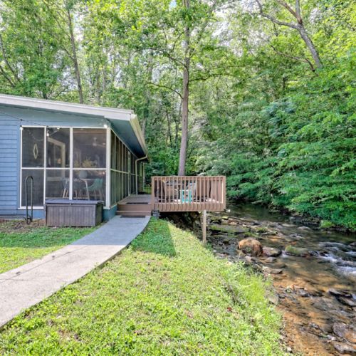Back patio and creek.