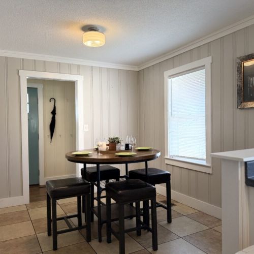 Dining table, perfect spot for a yummy dinner or card games!