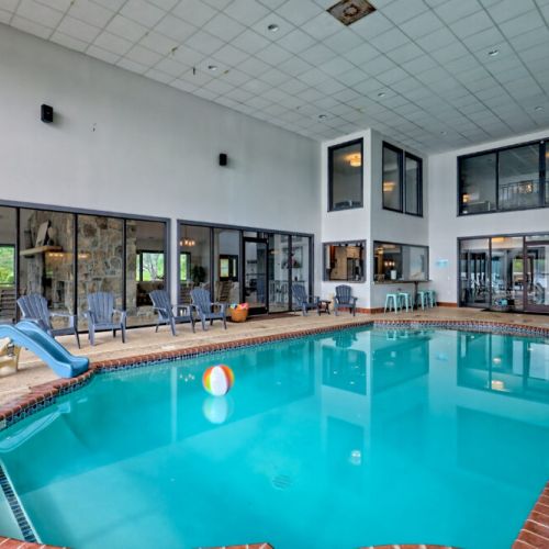 Looking into the home from the pool.