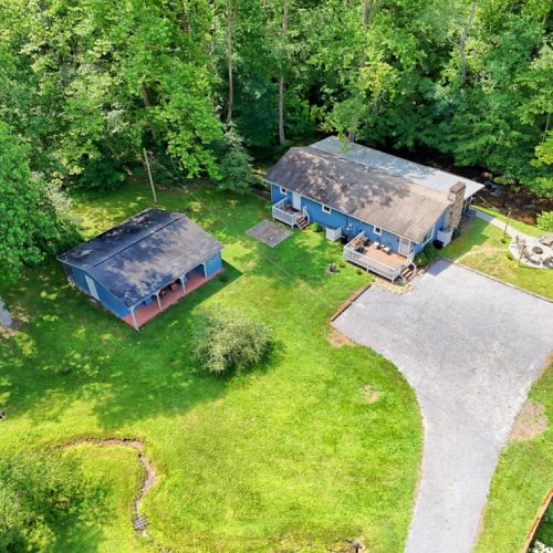 Aerial view of home.