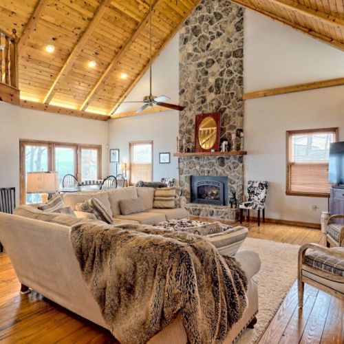 Beautiful wood floors encompass the entirety of the downstairs