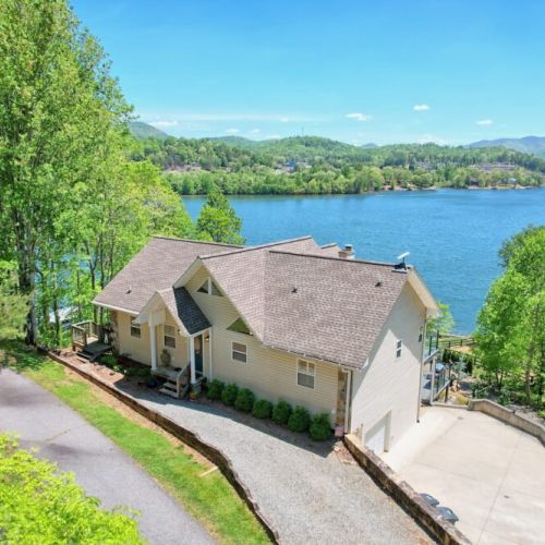 aerial view of the house and driveway