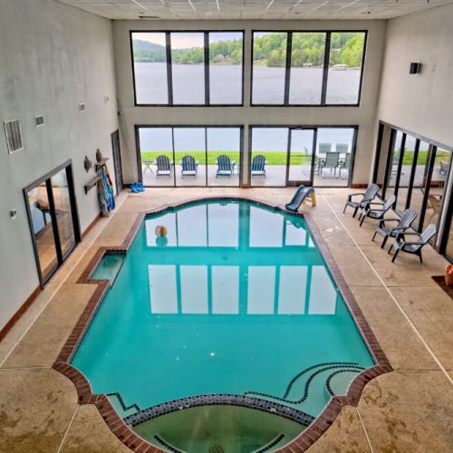 View of the pool from upstairs.
