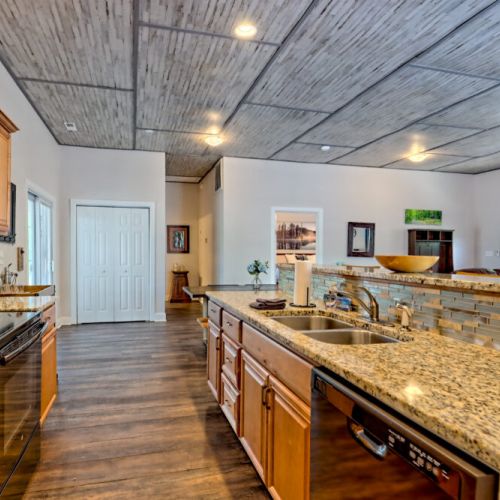 Kitchen area with lots of counter space and all you need for making your favorites.