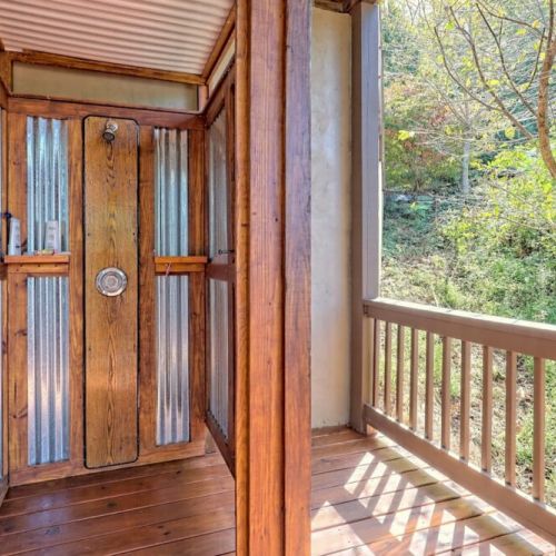 Outdoor shower area