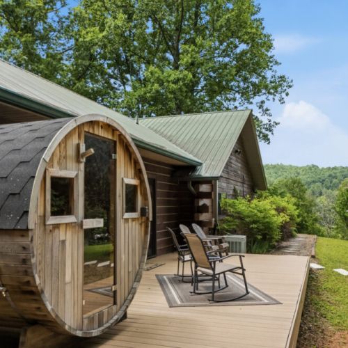 Sauna on side of home.
