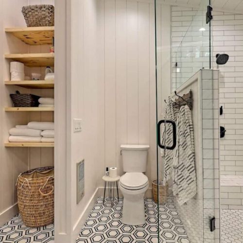 Bathroom and linen closet