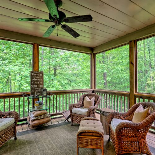 Screened in patio off Master bedroom.