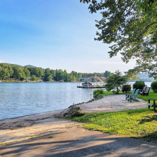 Shared beach right down the road with boat ramp