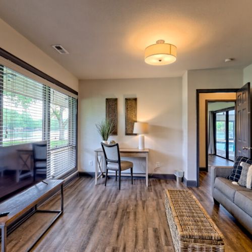 Office with pull out couch.