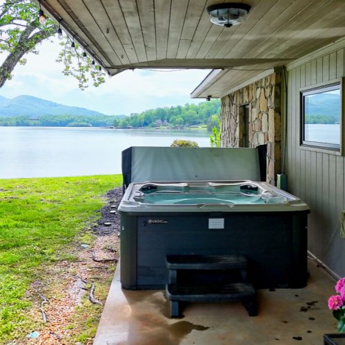 Hot tub... just waiting for you with your own private lake view!