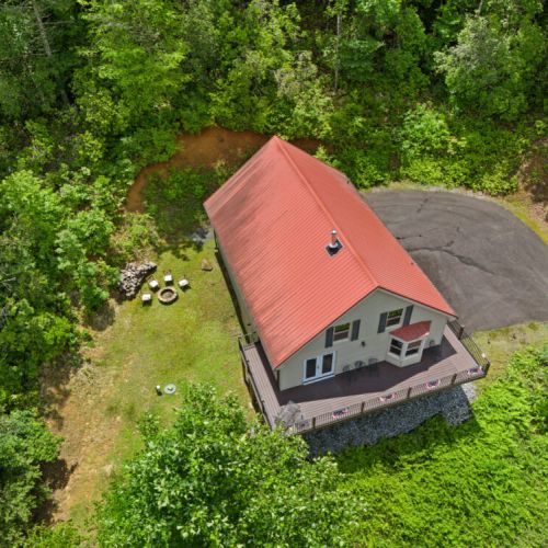 Aerial view of the home.