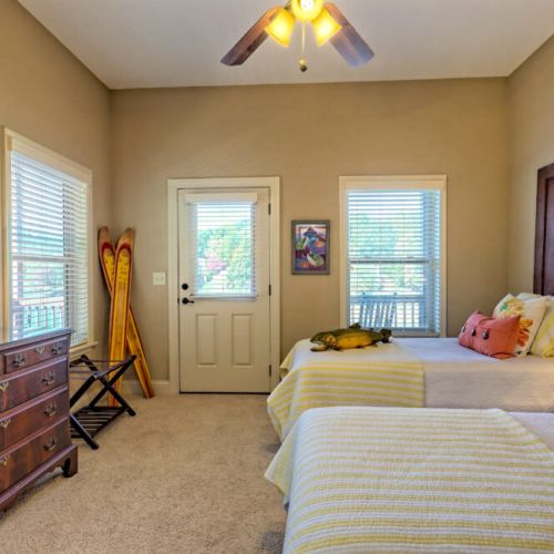 Downstairs bedroom with exterior access