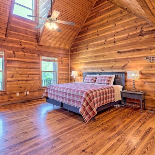 Spacious master on main floor with views off the porch and great natural light