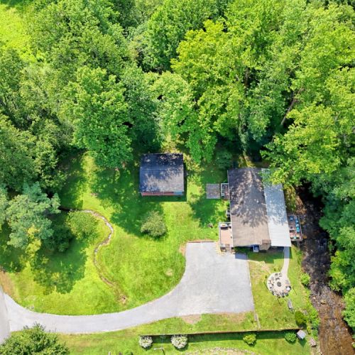 Aerial view of home.