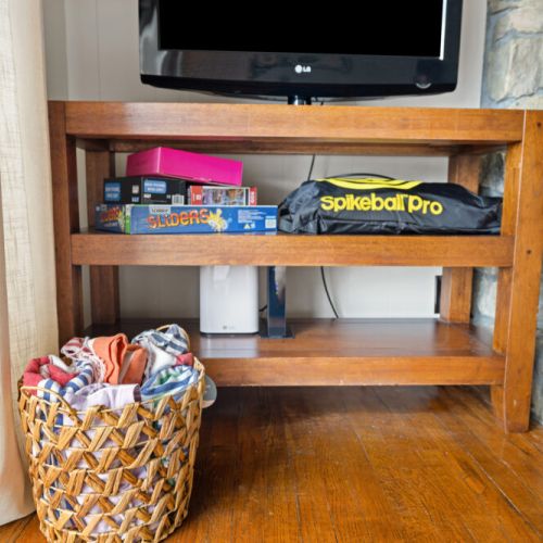 Games and lake towels.