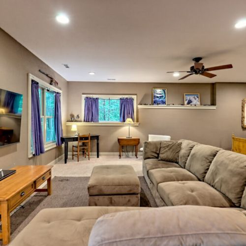 Basement living area.