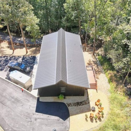 Aerial shot from the side