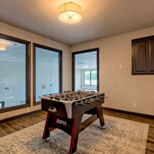 Upstairs living room foosball area