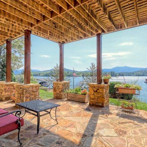 Terrace on lakeside