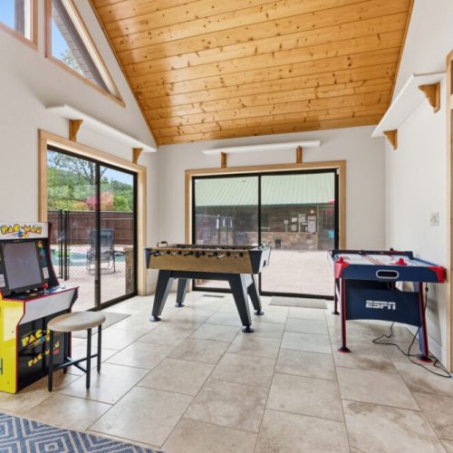 Sun room and game area off master bedroom.