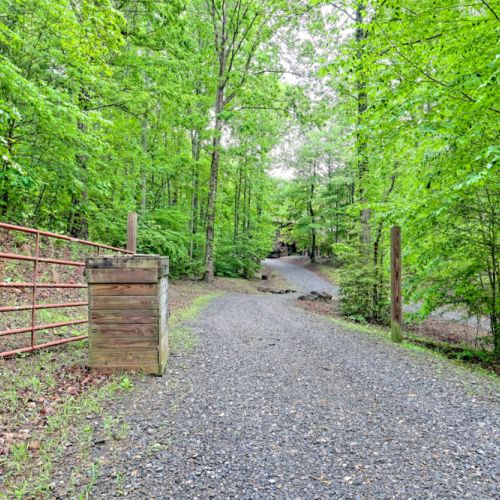 Gate going up driveway.